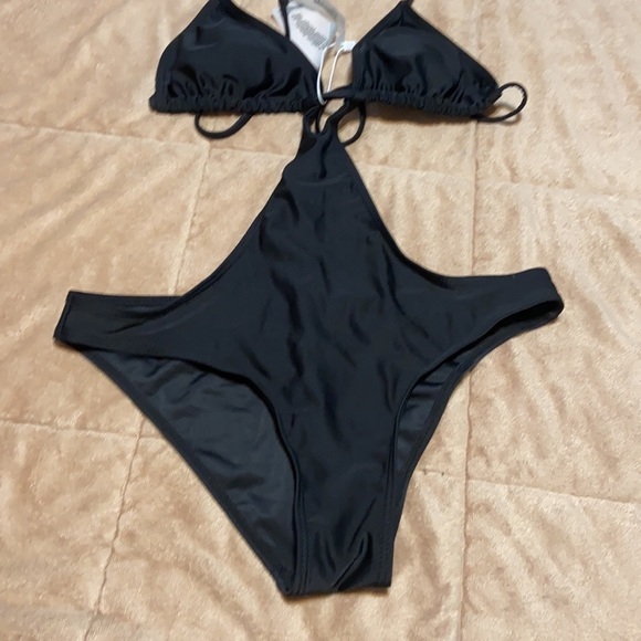 Bikinishe one Piece black bikini style Swim Suit - Picture 4 of 11